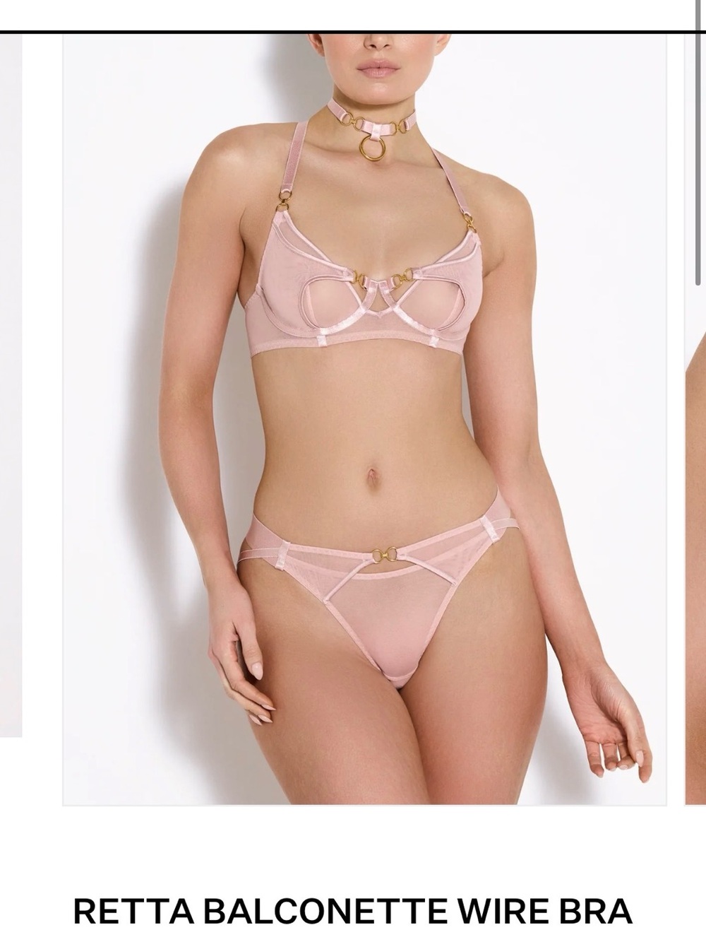 Retta Balconette Wire Bra in Blush Pink size 5